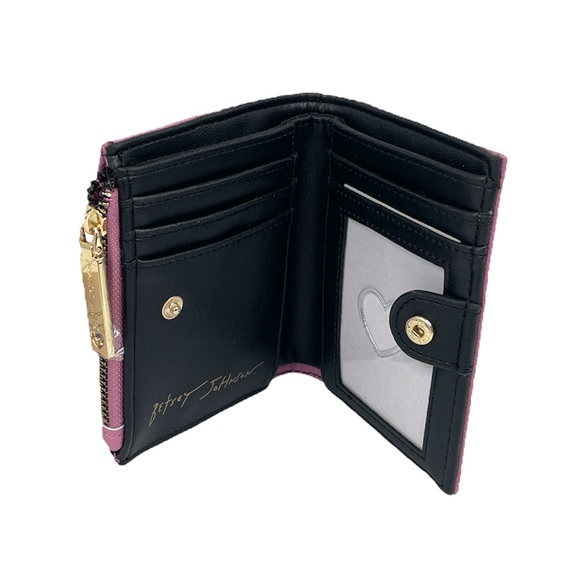 Betsey Johnson Fold Out Card Case Wallet Mauve - Picture 3 of 5